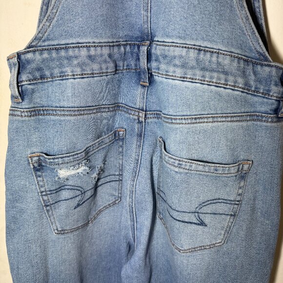 American Eagle Mom Overalls Size 8 Distressed - Picture 8 of 12